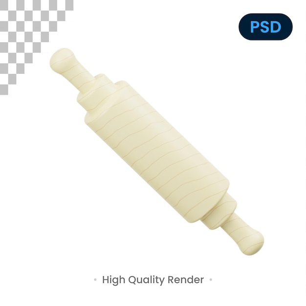 Rolling pin 3d icon premium psd