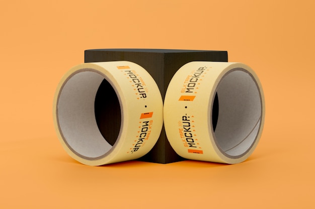 PSD rolls of regular adhesive tape mock-up