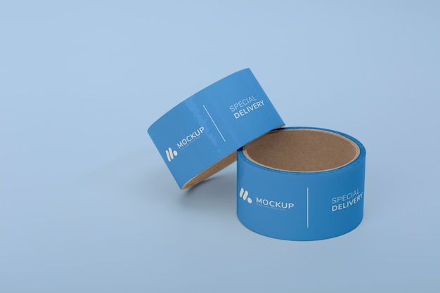 Rolls of regular adhesive tape mock-up