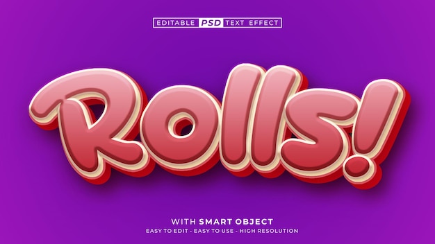 Rolls Tekst Efekt Stylu 3d
