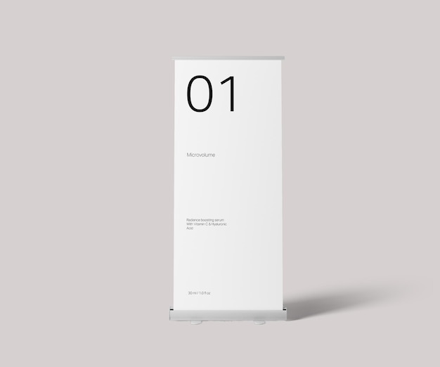 Rollup banner showcasing the number 1 and microvolume information