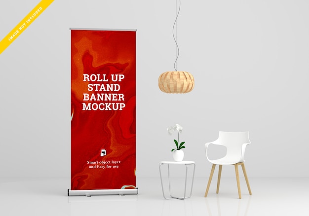 PSD rollup xbanner stand mockup. template psd.