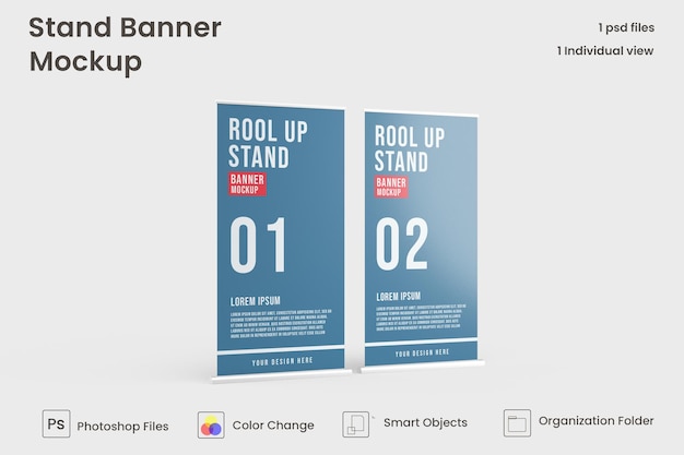 Mockup di stand rollup xbanner