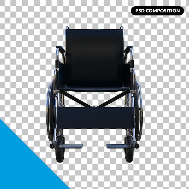 PSD rolstoel geïsoleerde 3d