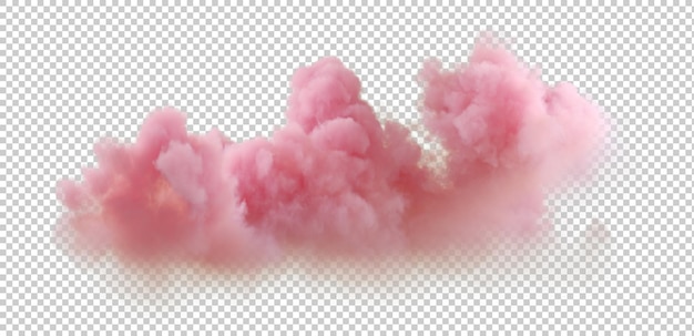 Nuvole romantiche esplodono cupe su sfondi trasparenti rendering 3d