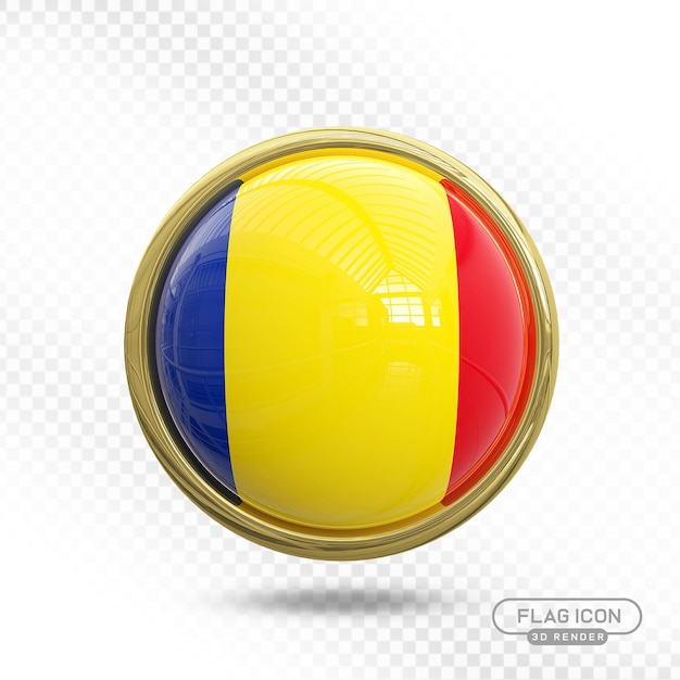 romania flag 3d icon