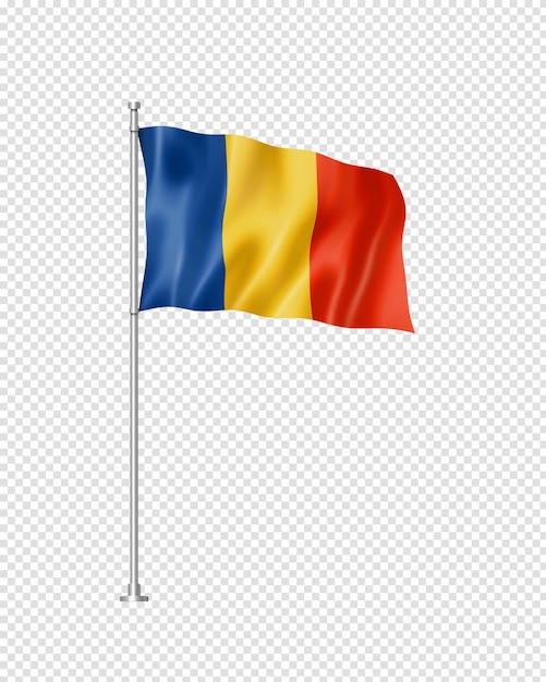 Romanian flag isolated on white