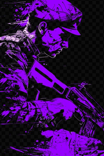 PSD romanian soldier with a zb vz 26 light machine gun in a sup tshirt design art tattoo ink outlines