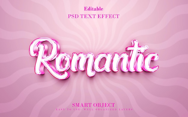 Romantic 3d text effect template