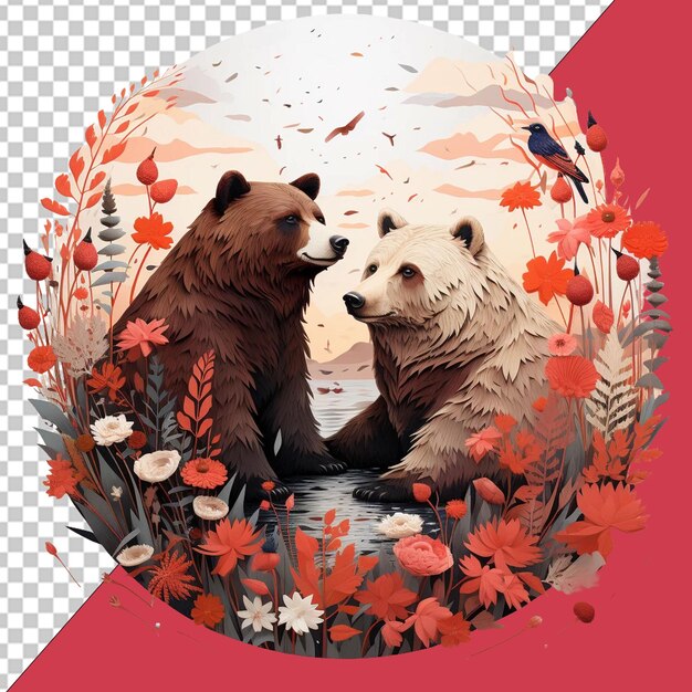 PSD romantic animals on valentine39s day