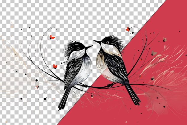 PSD romantic birds on valentine39s day