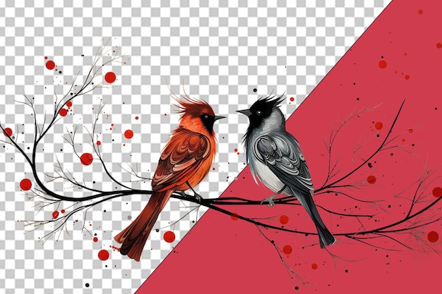 PSD romantic birds on valentine39s day