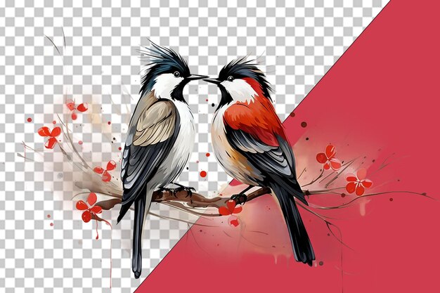 PSD romantic birds on valentine39s day