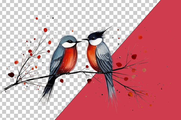 PSD romantic birds on valentine39s day