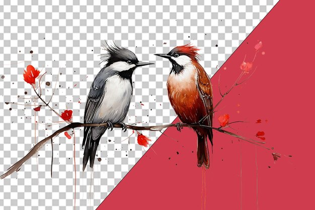 PSD romantic birds on valentine39s day