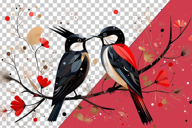 PSD romantic birds on valentine39s day