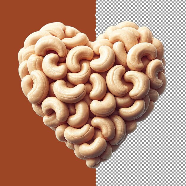 PSD romantic cashew nut heart arrangement png