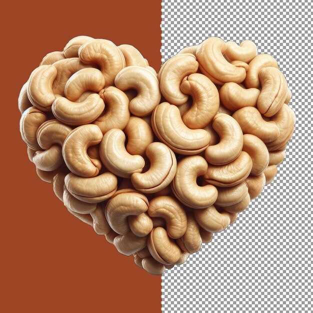 PSD romantic cashew nut heart arrangement png