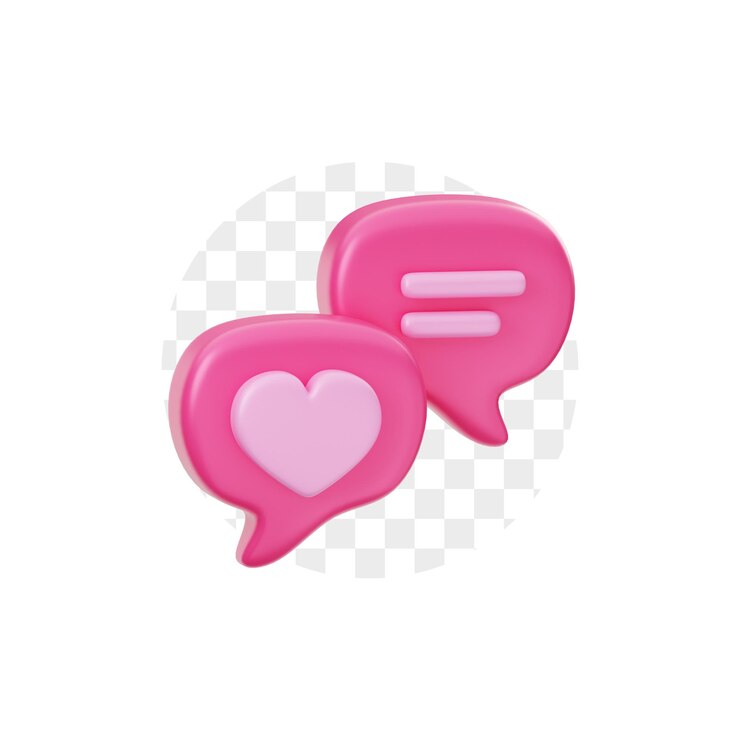 PSD romantic chat love 3d icon