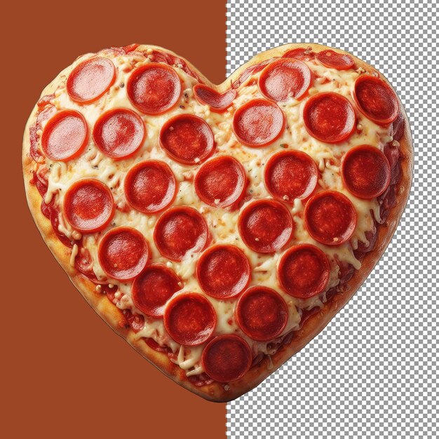 PSD pizza romantica a forma di cuore per coppie png