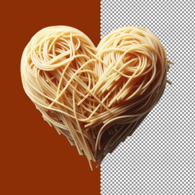 Romantic heartshaped spaghetti with tomato sauce png