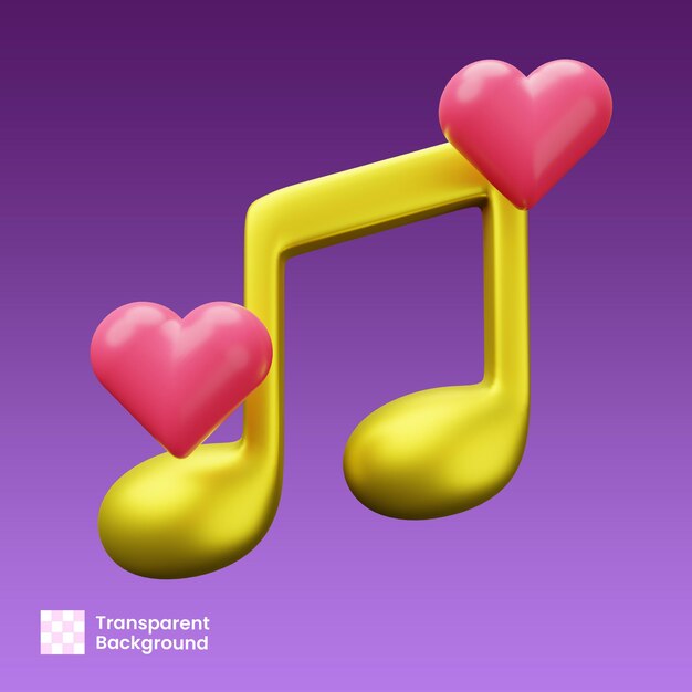 Canzone d'amore romantica illustrazione 3d