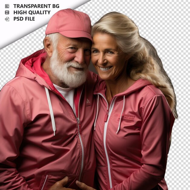 PSD romantic old brazil couple valentine's day with holding ha transparent background psd izolowany