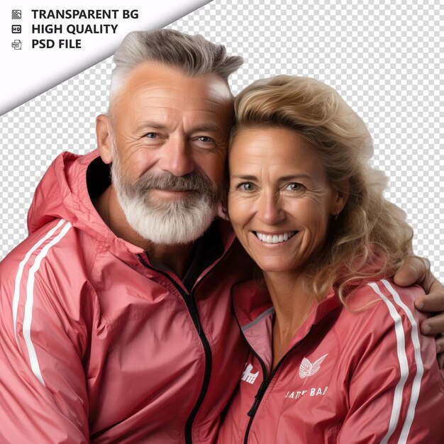 PSD romantic old brazil couple valentine's day with hugging pre transparent background psd izolowany