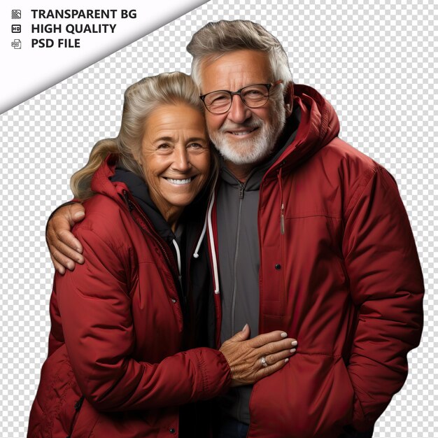 PSD romantic old europian couple valentines day with holding transparent background psd isolated