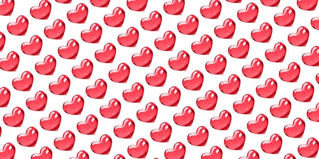 romantic valentine glass hearts banner editable pattern