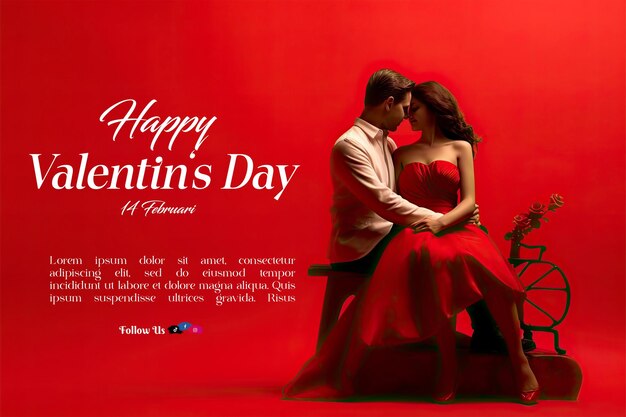 Romantic valentines day red background