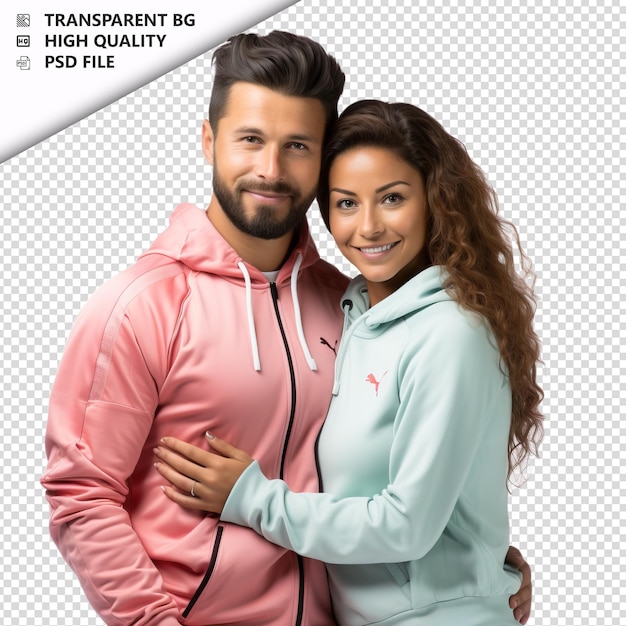 Romantic young arabic couple valentines day with gift spo transparent background psd isolated