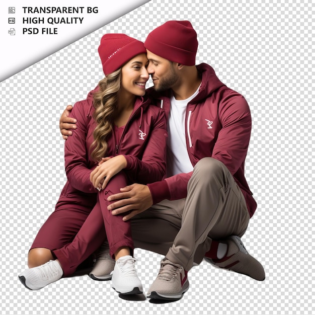 Romantic young arabic couple valentines day with gift spo transparent background psd isolated