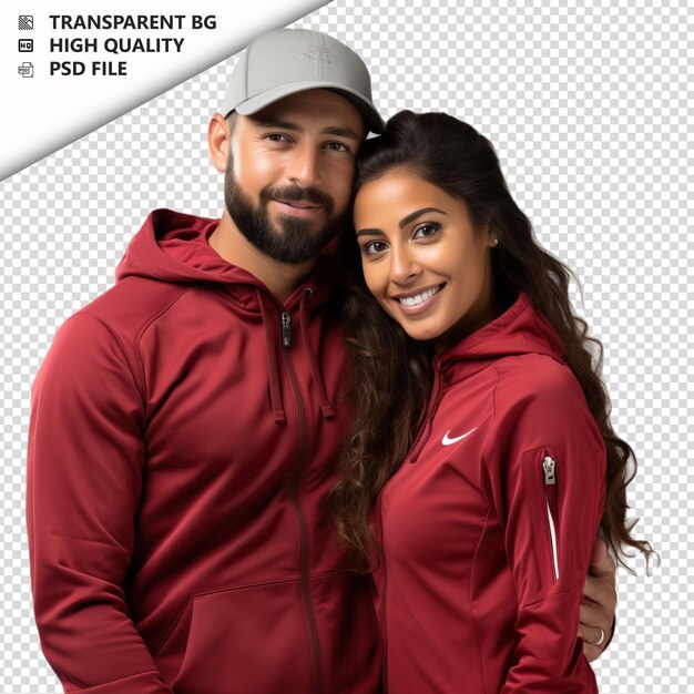 PSD romantic young arabic couple valentines day with jewelry transparent background psd isolated