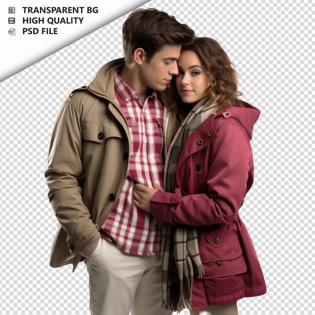 PSD romantic young brazil couple valentines day with huging p transparent background psd isolated