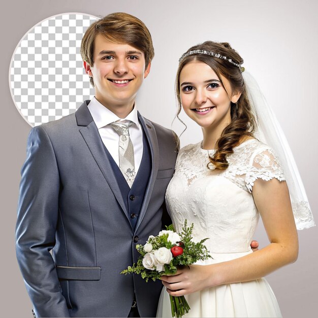 PSD romantic young couple valentines day on transparent background