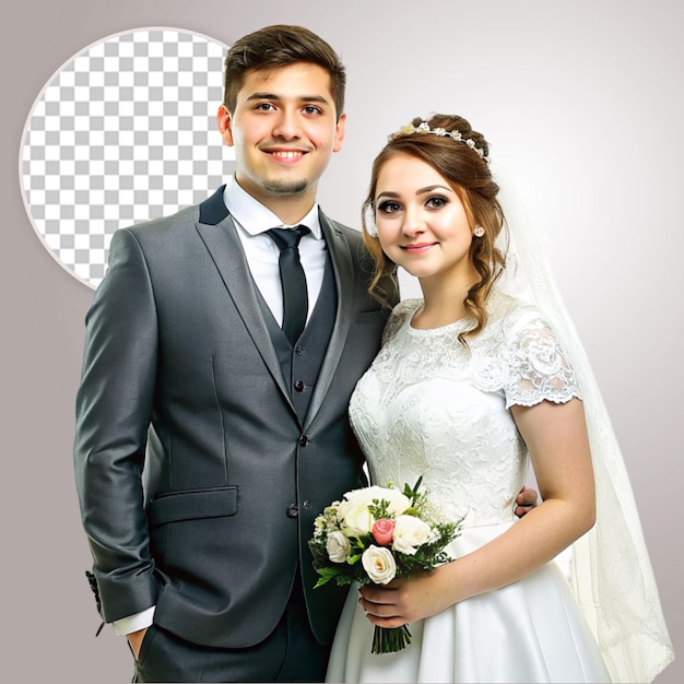 PSD romantic young couple valentines day on transparent background