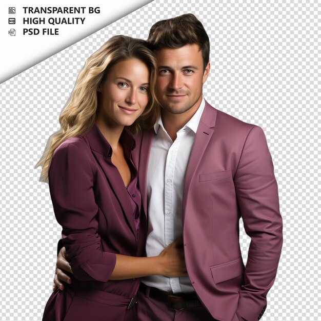 PSD romantic young europian couple valentines day with holdin transparent background psd isolated