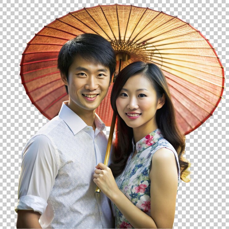 PSD romantic young korean couple