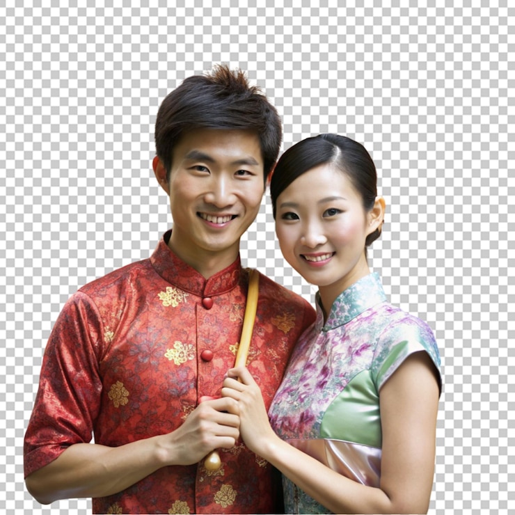 PSD 로맨틱한 젊은 한국 부부