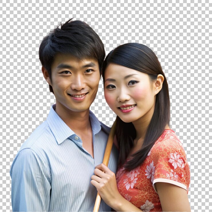 PSD romantic young korean couple