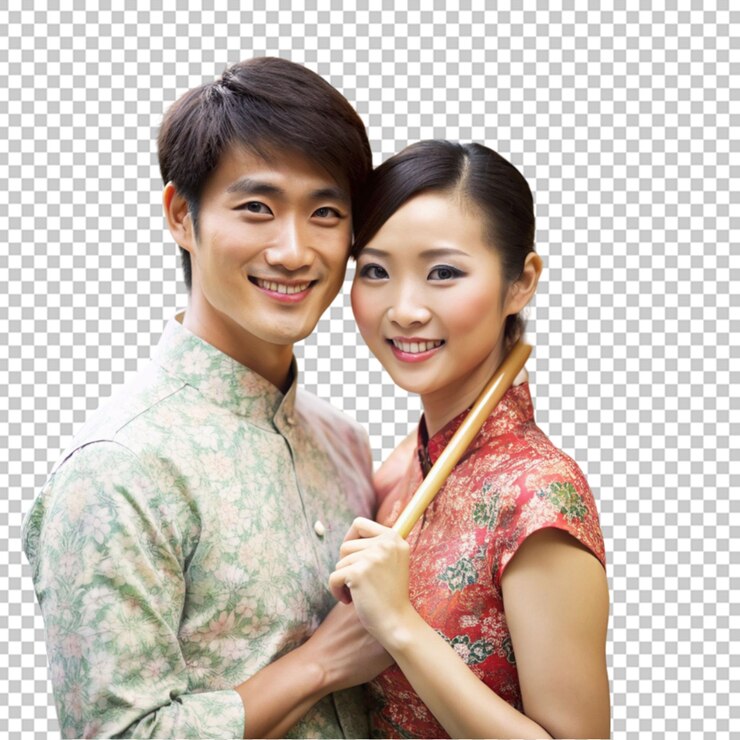 PSD romantic young korean couple