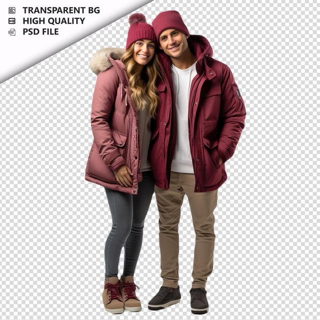 Romantic young turk couple valentines day with gift casua transparent background psd isolated