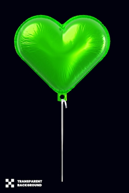 Romantische liefdesballon met lint in realistische 3d-weergave