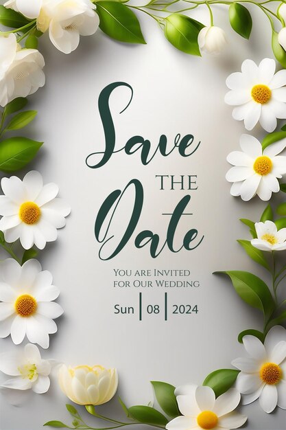 PSD romantische rode bloemen bruiloft uitnodiging op donkere elegante achtergrond luxe gouden raam save the date