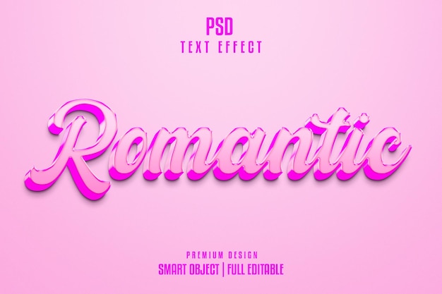 Romantyczny edytowalny efekt tekstowy 3D