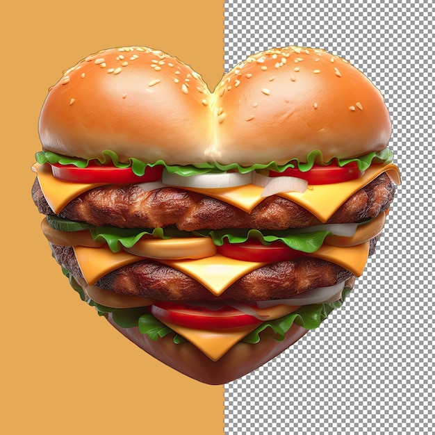 Romantyczny Hamburger W Kształcie Serca Na Walentynki Png