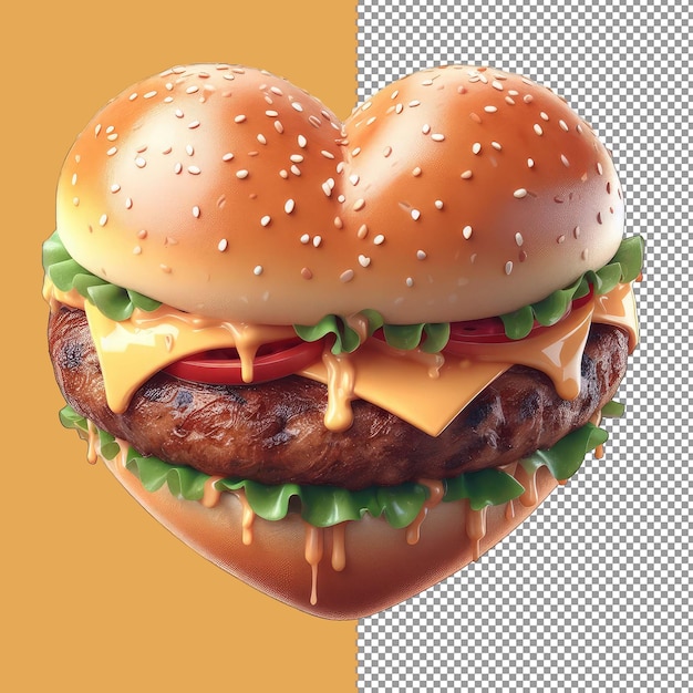 Romantyczny Hamburger W Kształcie Serca Na Walentynki Png