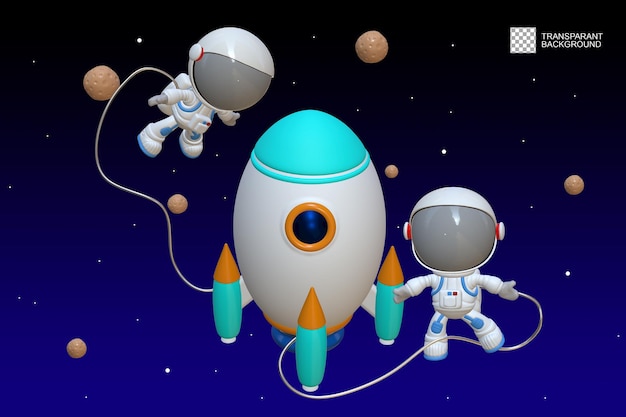 Romferge med 2 astronauter