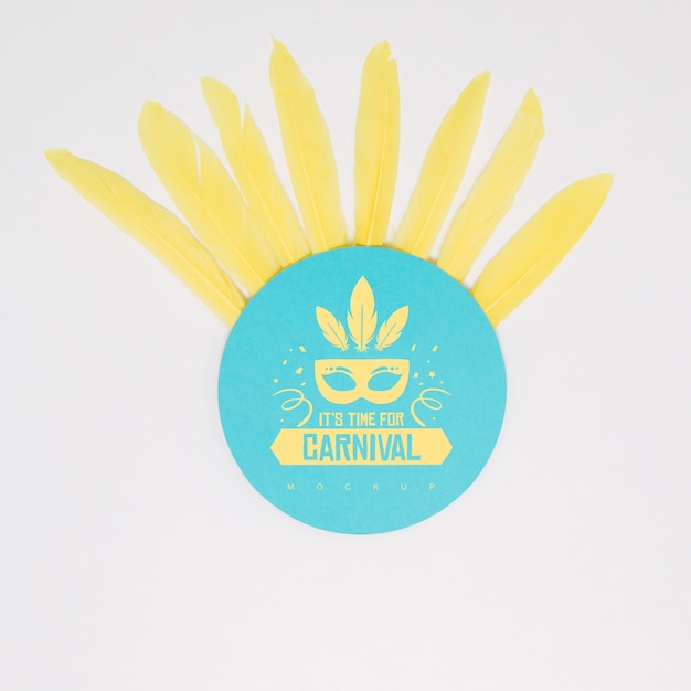 PSD rond document mockup met carnaval-concept